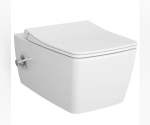 Подвесной безободковый унитаз Vitra Metropole с функцией биде и встроенным смесителем, цвет белый, 7672B003-1684