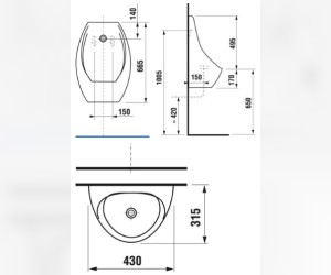 Писсуар Jika Domino, 4110.1.000.487.1 с сенсорным управлением