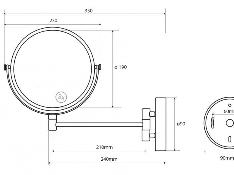 Настенное косметическое зеркало Bemeta 112201522
