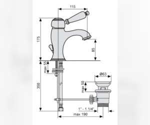 Смеситель для раковины Emmevi Laguna 40063CR, хром