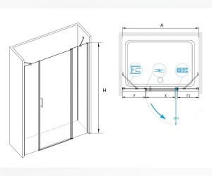 Душевая дверь RGW LE-09, 06120914-11, 140 х 195 см распашная, стекло прозрачное, хром