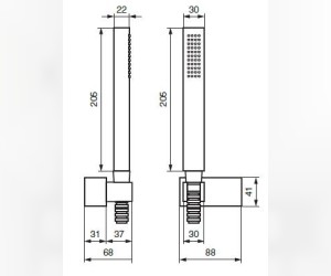Ручной душ Emmevi Ares 131NS, зачищенный никель