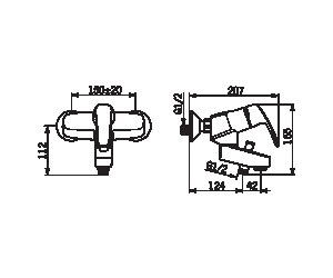 Смеситель Oras Safira 1072X для ванны и душа