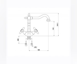 Смеситель для кухни Timo Ritz 0143FK chrome+gold