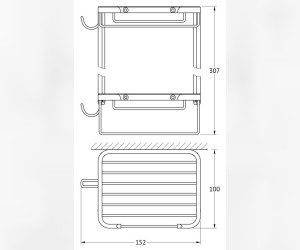 Полочка-решетка 2-х ярусная FBS Ryna RYN 017