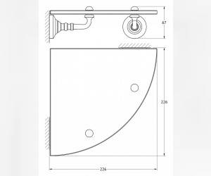 Полка с держателями 3SC Stilmar STI 418 угловая 22 см, античное серебро