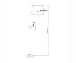 Душевой гарнитур Ravak DS 090.00, хром, X07P232