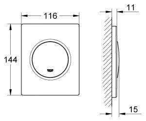 Кнопка для инсталляции Grohe Nova Cosmopolitan 38804P00, матовый хром