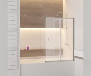 Душевая шторка на ванну RGW SC-40, 03114010-11, 100 х 150 см, профиль - хром