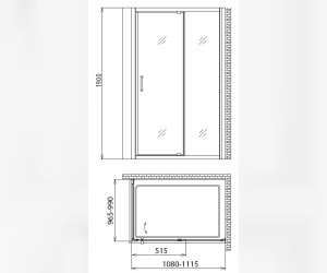 Душевой уголок Gemy Sunny Bay S28131C-A100 (S28191C + A100), 110 х 100 х 190 см, стекло прозрачное