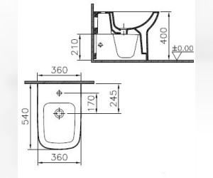 Биде Vitra S20 5509B003-0288 напольное