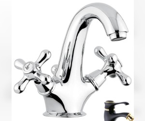 Смеситель для раковины Emmevi Deco Classic 12013NO, черный/золото