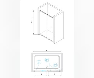 Душевая дверь RGW PA-12, 01081215-11, 150 х 195 см раздвижная, стекло прозрачное, хром