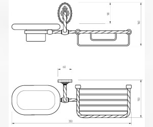 Корзина с мыльницей Migliore Edera 16921 - хром