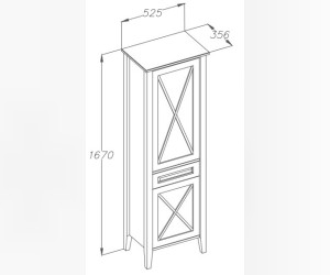 Пенал Opadiris Палермо 167*53 см, белый матовый
