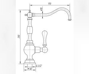 Кран Migliore Cucina Plus Baron 18308 для питьевой воды, бронза