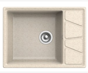 Кухонная мойка GranFest Vertex GF-V-680 L, 68х50 см, бежевая