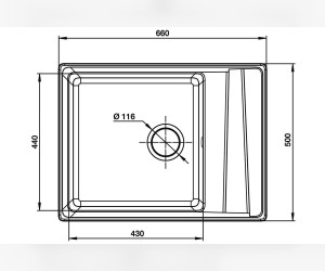 Кухонная мойка GranFest Level GF-LV-660L, 66х50 см, черная