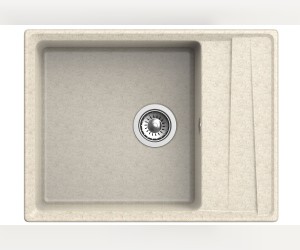 Кухонная мойка GranFest Level GF-LV-660L, 66х50 см, бежевая