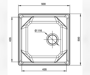 Кухонная мойка GranFest Unique GF-U-500, 50х50 см, песочная