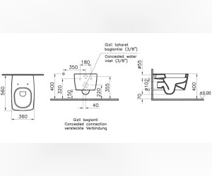 Подвесной унитаз Vitra Metropole 5676B003-0075
