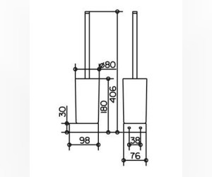 Колба для ершика Keuco Edition 300 30064 009000, стекло (запасная часть)