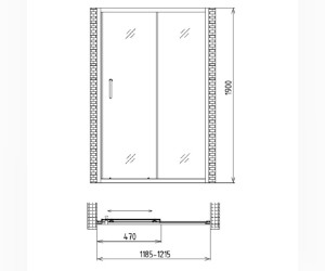 Боковая стенка Gemy Victoria A100, 100 x 190 см, стекло прозрачное