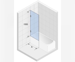 Шторка для ванны Riho VZ Scandic NXT X108, 85x150 см, цвет профиля хром, стекло прозрачное, левая/правая