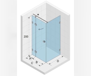 Душевой уголок Riho SZ Scandic NXT X203, 117x77x200 см, цвет профиля хром, стекло прозрачное, левый/правый