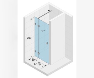 Душевая дверь Riho SZ Scandic NXT X104 118x200 см, цвет профиля черный, стекло прозрачное, левая/правая
