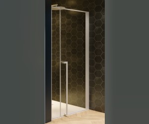 Дверь распашная Riho Lucid GD104 GD111W000 110 x 200 см, стекло прозрачное, профиль белый матовый