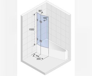 Шторка для ванны Riho VZ Scandic NXT X500 Geta170, 121,5x150 см, цвет профиля хром, стекло прозрачное, левая/правая