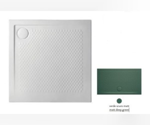 Поддон ArtCeram Texture 90 х 90 х 5,5 см, PDQ008 30; 00, квадратный, цвет - verde scuro matt (темно-зеленый), из искусственного камня