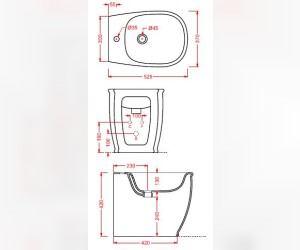 Биде Artceram Azuley AZB002 01; 00, напольное