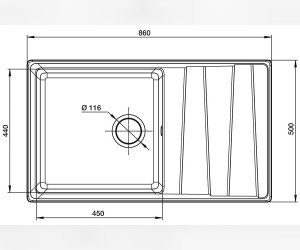 Кухонная мойка GranFest Level GF-LV-860L, 86х50 см, топаз