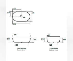Раковина накладная Kerasan Nolita 534301*0, 60 х 40 см, цвет белый глянцевый