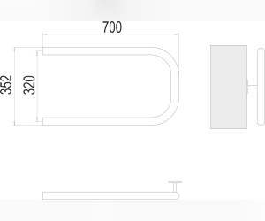Полотенцесушитель водяной Terminus П 320x700, ширина 70 см, высота 35.2 см, боковое подключение