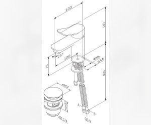 Смеситель AM.PM X-Joy F85A82100 для раковины с донным клапаном, хром