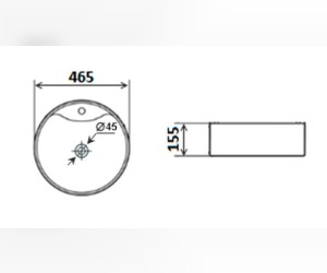 Раковина Timo Reko ТК-205 46.5 x 46.5 x 15.5 см накладная, круглая, белый