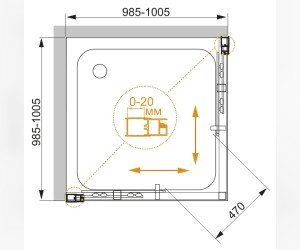 Душевой уголок Cezares Momento-A-2-100-C-Cr, 100 x 100 x 195 см без поддона, стекло прозрачное