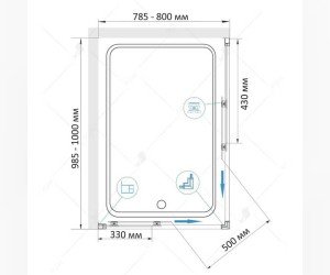 Душевой уголок RGW CL-44 80 х 100 см, дверь раздвижная, стекло прозрачное, профиль хром, 32094480-11