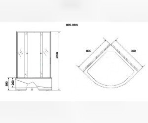 Душевой уголок Niagara, 800х800х1950 см с поддоном, стекло матовое, NG-005-14