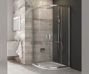 Душевой уголок Ravak Blix BLCP4-80, профиль блестящий/белый/сатин, витраж транспарент/грейп