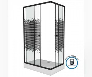 Душевой уголок Niagara NG-009-14QT Black Eco тонированное с поддоном 900 х 900 х 1950 см, квадратный, черный