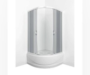 Душевой уголок Erlit Comfort 80 х 80 см, четверть круга, тонированное стекло, профиль хром матовый, ER0508T-C4