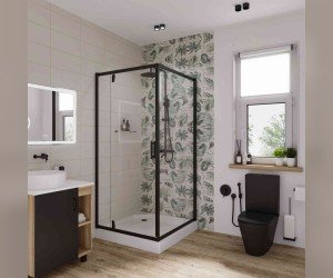 Душевой уголок Niagara Nova 90 х 90 см, профиль черный, стекло прозрачное, NG-6801-08 BLACK