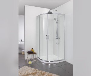 Душевой уголок Bravat Line BS090.1201A, 90 x 90 x 200 см, двери раздвижные, стекло прозрачное, хром