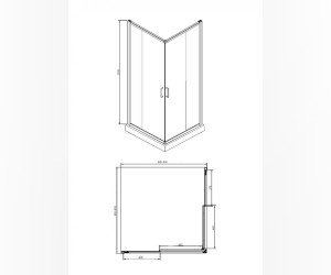 Душевой уголок Bravat Drop BS090.2200A, 90 x 90 x 200 см, двери раздвижные, стекло прозрачное, хром