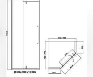 Душевой уголок RGW SV-81-B 32328188-14 80 х 80 см трапеция, черный