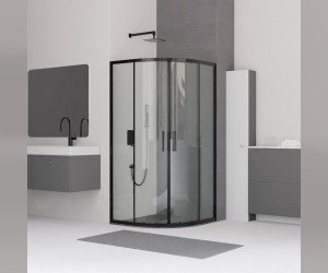 Душевой уголок RGW Classic CL-53B 06095388-14 80 х 80 см, четверть круга, профиль черный, стекло прозрачное